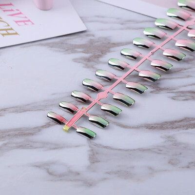 

24pcs 6 Colors Fake Nails ABS Artificial Flat Head Full Short Tips