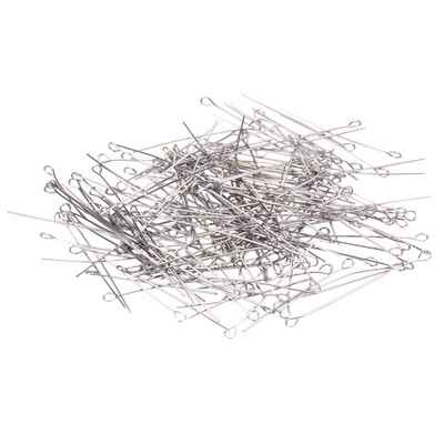 

PH PANDAHALL 250 Pcs 15 Inch Stainless Steel Open Eye Pins Head Pins