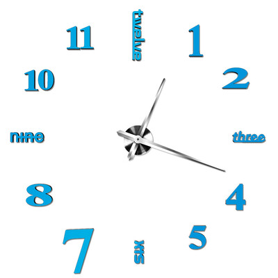 

Siaonvr Acrylic Modern DIY Wall Clock 3D Mirror Surface Sticker Home Office Decor