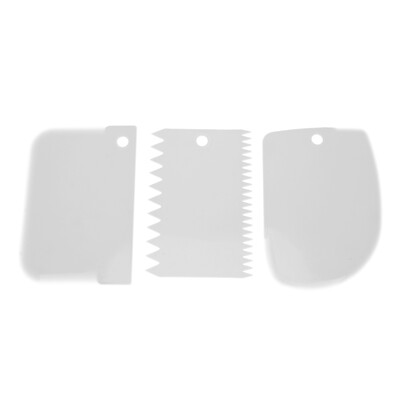 

3pcs Plastic Dough Icing Fondant Scraper Cake Decorating Baking Tool
