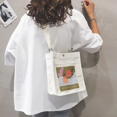 

Shopping bag bag female 2019 new casual printed canvas shoulder bag big wave tide Korean version of the wild broadband Messenger bag