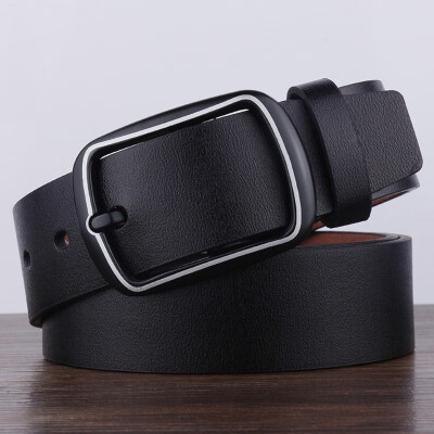 

Hot Selling Retro Men belt High Quality Leather belt for Men Solid Color Simple Pin Buckle wild pants belts Luxury belt 115cm