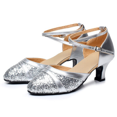 

Rose Womens Ballroom Tango Latin Salsa Dancing Shoes Sequins Shoes Social Dance Shoe
