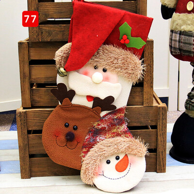 

〖Follure〗Christmas Gift Candy Bag Merry Christmas Santa Claus Snowman Sock DecorBK