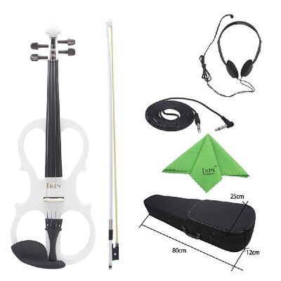 

44 Wood Maple Electric Violin Fiddle Stringed Instrument with Ebony Fittings Cable Headphone Case for Music Lovers Beginners