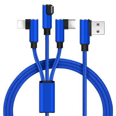 

Bent 3-in-1 Cord Multi Function 31A Lightning Type-C Micro USB Fast Charging And Syncing Cable-15m
