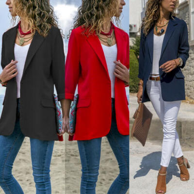 

Women Elegant Fashion Slim Casual Business Blazer Suit Jacket Coat Outwear -XL