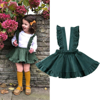

US Toddler Baby Kids Girl Strap Skirt Suspender Casual Outfit Clothes Mini Skirt