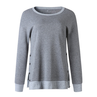 

Women Autumn Fashion Concise All-match Solid Color Loose Long Sleeve Personality Casucal Hoodie