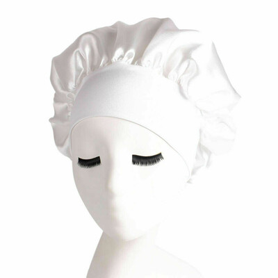 

Women Waterproof Reusable Hair Bath Hat Cute Elastic Shower Caps Kids Girls Deluxe Soft Silk Satin Night Sleep Cap