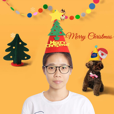 

Cute Unisex Non-woven Christmas Hat Adult Children Cap Festival Party Decoration Christmas Decoration Hat Christmas Cap