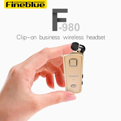 

Fineblue F980 Clip-on Bluetooth 40 Headphones Cable Retractable Earphone Stereo Music Headsets Vibration Alert Hands-free w Micr