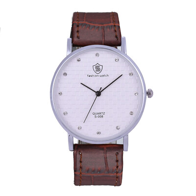 

New casual fashion business mens belt watch stone