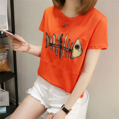 

Plus Size -XL WJ Summer T Shirt Women Sexys Printed T-shirt Woman Tee Tops Casual Female T-shirts