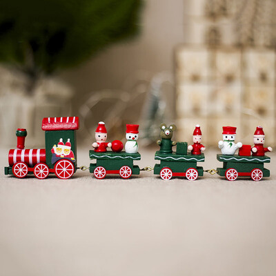 

1pc Christmas Cute Wood Carriage Train Ornament Decoration Kids Xmas Gift Toy UK