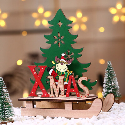 

Christmas Decoration Sled Snowman Santa Claus Wooden Ornaments Merry Christmas Home Decor Xams Tree Supplies