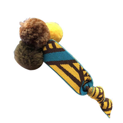 

Cute Pompom Knotted Hair Ring Rope Womens Elastic Ponytail Holder Headwear