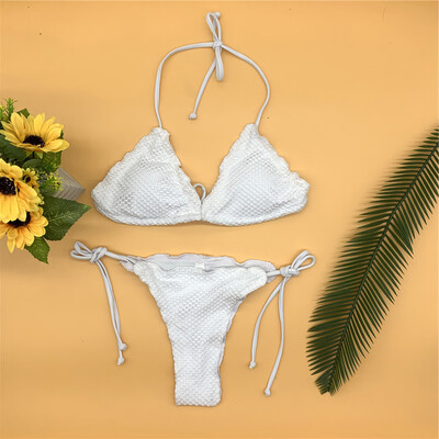 

Roseonmyhand Womens Highly Elastic Bikini Sexy Mesh Lace Swimsuit Solid Color Swimsuit