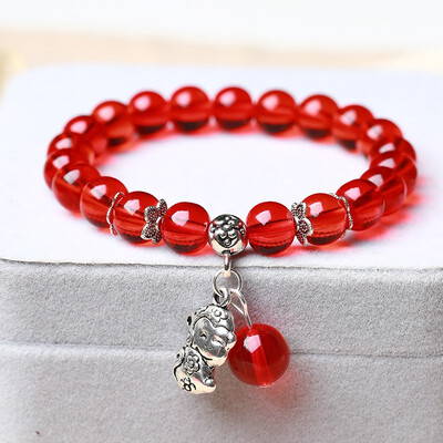 

Garnet red crystal bracelet female fashion bracelet jewelry