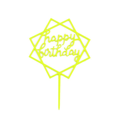 

FUNNYBUNNY Acrylic Card Happy Birthday Cake Decoration Plug-in Creative Baking Ornaments Flag Wedding Cake Topper