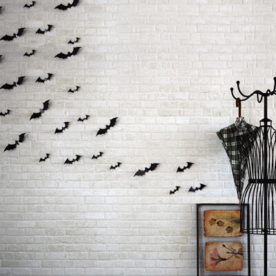 

〖Follure〗12pcs Black 3D DIY PVC Bat Wall Sticker Decal Home Halloween Decoration