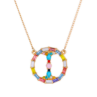 

Fashion Gold Silver Style Cubic Zirconia A-Z Initials Letter Pendant Necklaces