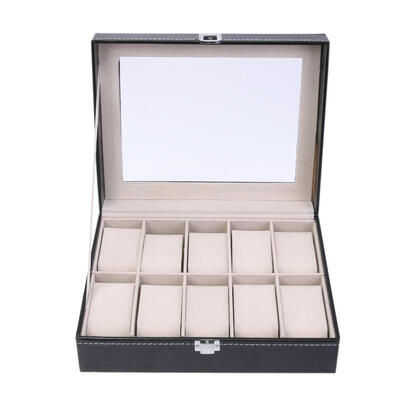 

10 Cell Fashion Display Case Organizer Clear Cover Box for Watch Jewelry