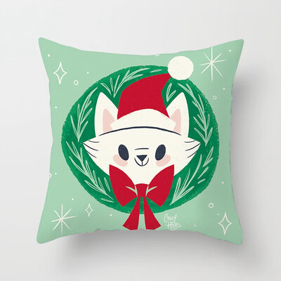 

18 X 18 Inch New Cute Christmas Pillowcase Printing Square Pillowcase Home Decoration Car Sofa Cushion Cover