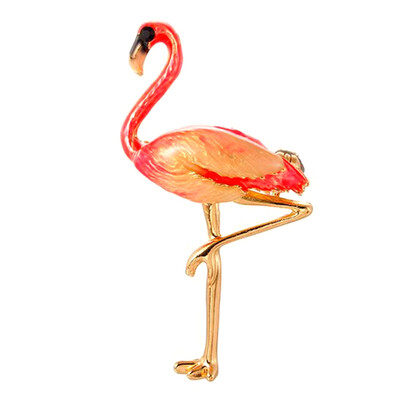 

Selling Cute Enamel Flamingo Brooches Unisex Women And Men Brooch Pin Bird Animal Broches Fashion Dress Coat Accessories