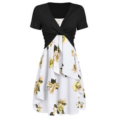 

Flower Cami Dress&Twisted T-shirt Set
