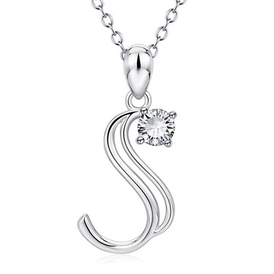 

Initial Necklace 925 Sterling Silver Letters 26 Alphabet Pendant Necklace