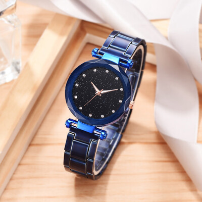 

RM Fashion Simple Star Sky Multi Faceted Bump Dial Ladies Steel Belt Quartz Watch