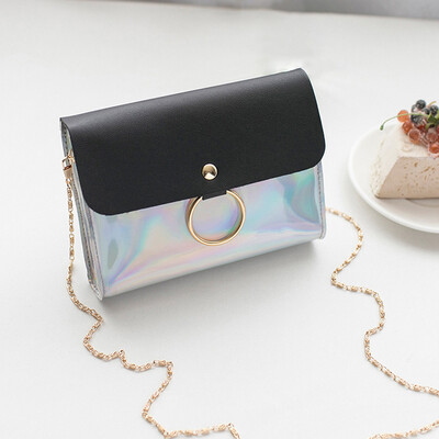 

PVC Mini Chain Ladies Bag Laser Transparent Tote Shoulder Crossbody Bag Handbag