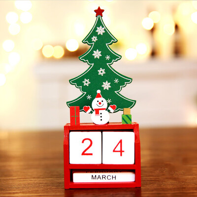 

Toponeto Christmas Mini Wooden Calendar Xmas Ornament Home Decoration Craft Gift