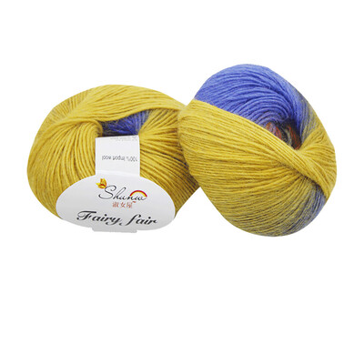 

Siaonvr 1pc 50g Chunky Hand-woven Rainbow Colorful Knitting Scores Wool Blend Yarn