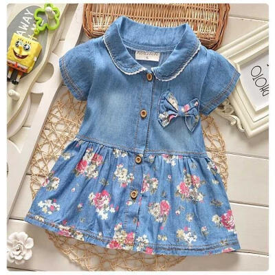 

2016 New Toddler Baby Girls Party Sundress Denim Tulle Vest Skirt Tutu Dress Age 0-4Y