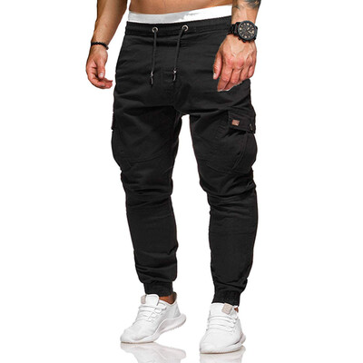 

Gobestart Mens Casual Fashion Stickers Pocket Tether Elastic Sports Trousers Trousers