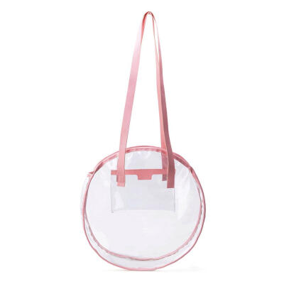 

Summer Beach Round Clear Transparent Women Handbag Tote Large Shopping Bag