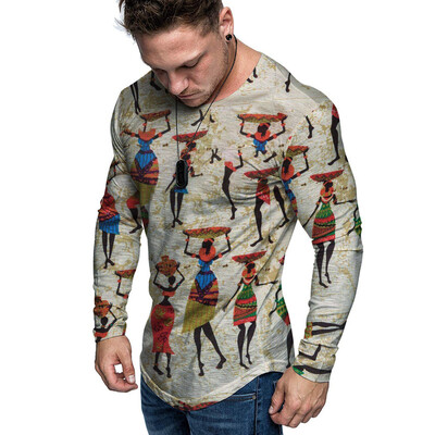 

Toponeto Mens Fashion Casual Print Round Neck Imitation Cotton And Linen Top