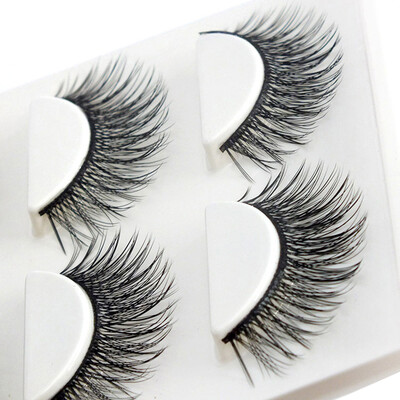 

〖Follure〗3Pairs Long Cross False Eyelashes Makeup Natural Fake Thick Black Eye Lashes B