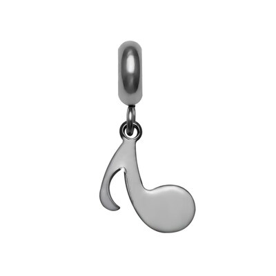 

304 Stainless Steel European Dangle Beads Musical Note Large Hole Pendants Stainless Steel Color 25x13mm