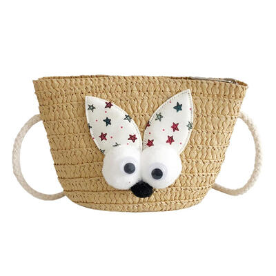 

Women Straw Small Cartoon Messenger Shoulder Bags Summer Beach Handbags