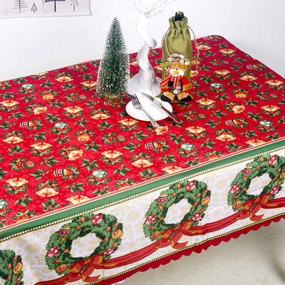 

Christmas Floral Printed Table Cover Cloth Wedding Party Decor Tablecloth