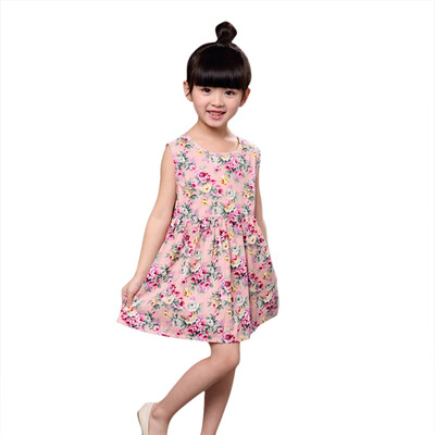 

Fashion Summer Baby Girl Dress With Floral Print And Sleeveless Pattern Comfortable For Dressing In the Summer