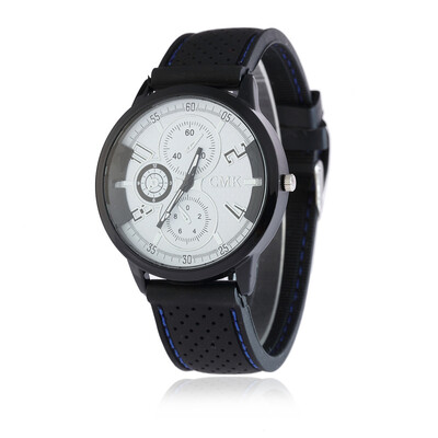 

V5 Men Casual Silica Gel Sport Fashion Three-Eye Digital Scale Quartz Watch
