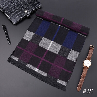 

2018 new mens scarf wholesale autumn&winter Korean version of business gifts brushed silk cotton scarf factory direct sales