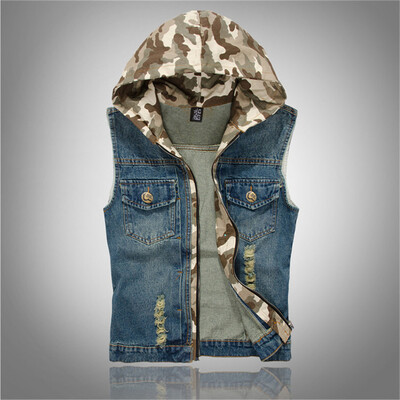 

Toponeto Mens New Fashion Denim Vest Casual Cowboy Jacket In Shoulder Blouse