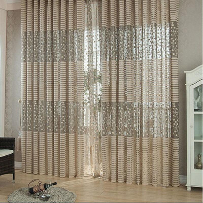 

Chic Room Leaf Bedroom Window Curtain Voile Tulle Leaf Sheer Drape Valance