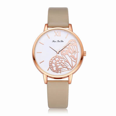 

Fanteeda FD127 Women Unique Dial Leather Band Quartz Wrist Watch