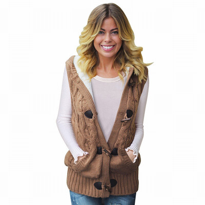 

Cardigan Sweater womens Spring Ribbed Knit Loose Vest
